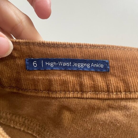 Talbots Pant Trouser High Waist Jegging Ankle Corduroy Neural Camel Stretch - Picture 7 of 8